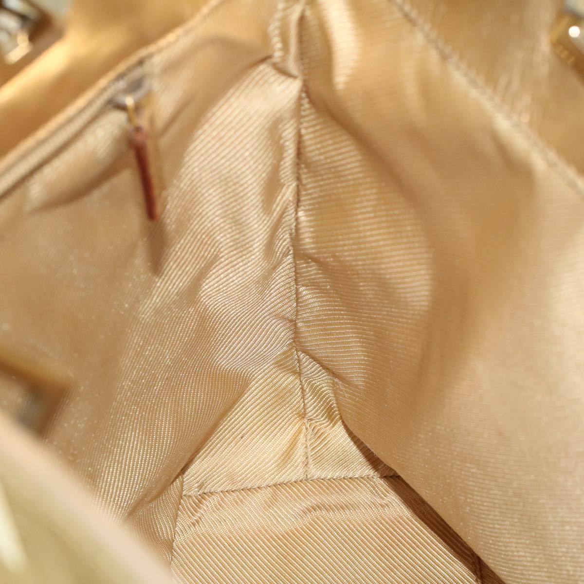 GUCCI GG Canvas Hand Bag Canvas Leather Gold 53657
