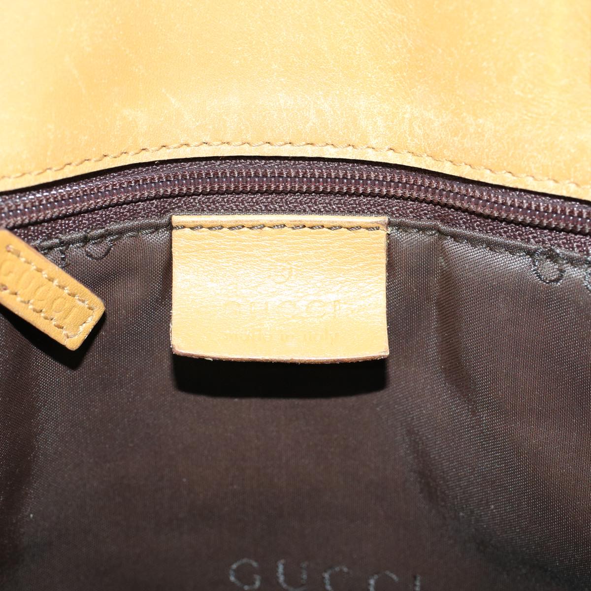 GUCCI GG Canvas Hand Bag Canvas Leather Beige Brown 53658