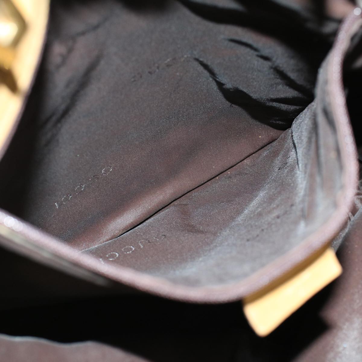 GUCCI GG Canvas Hand Bag Canvas Leather Beige Brown 53658