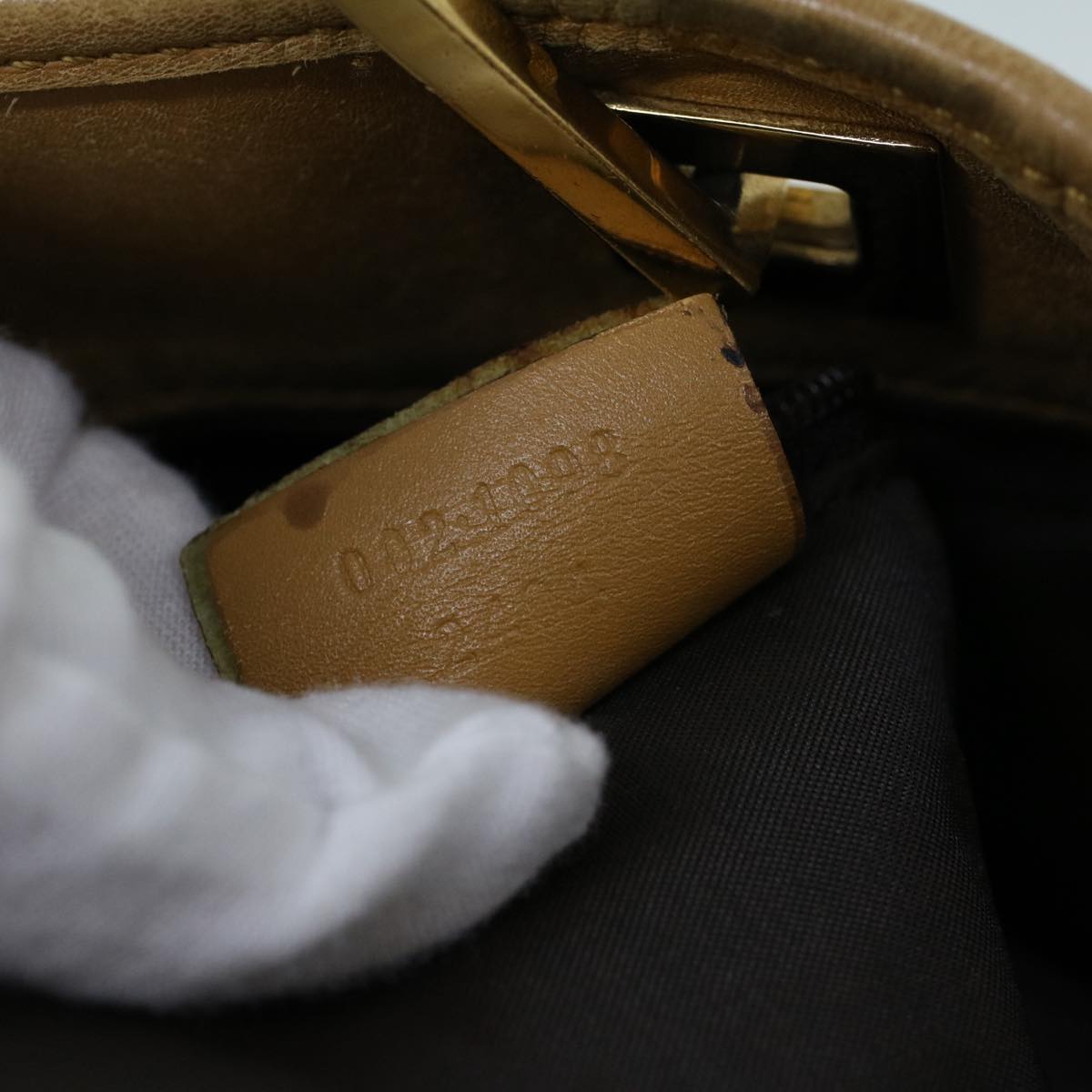 GUCCI GG Canvas Hand Bag Canvas Leather Beige Brown 53658