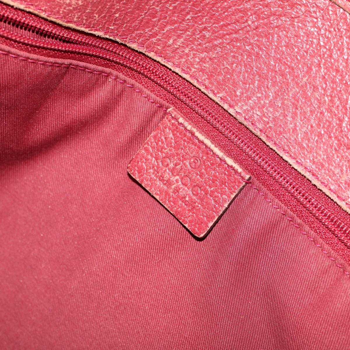 GUCCI GG Canvas Hand Bag Canvas Leather Beige Red 53659