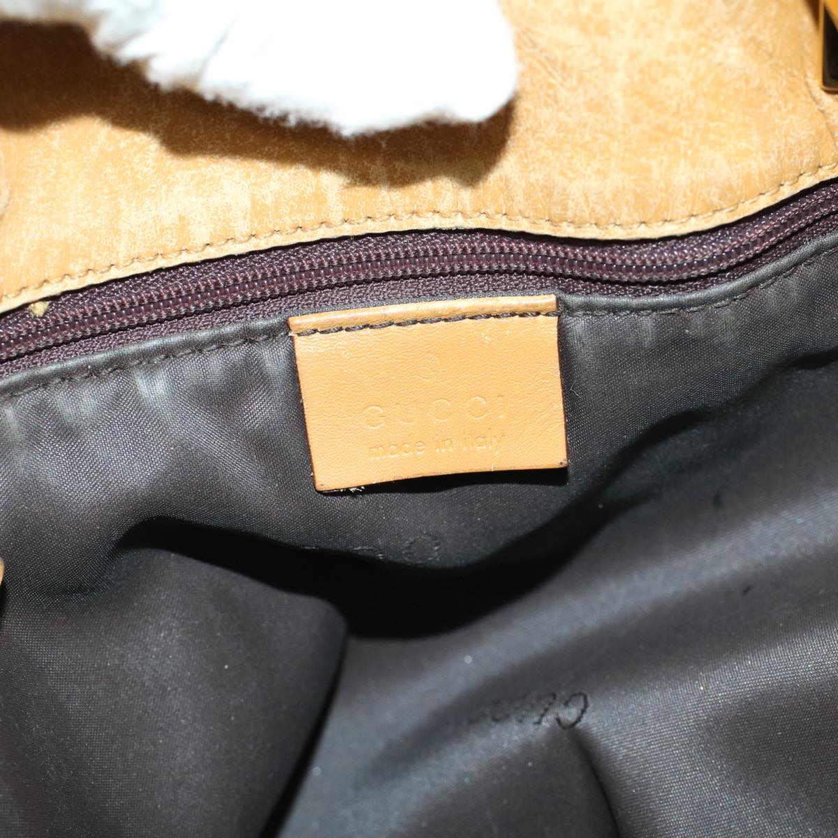 GUCCI GG Canvas Hand Bag Canvas Leather Beige Brown 53661