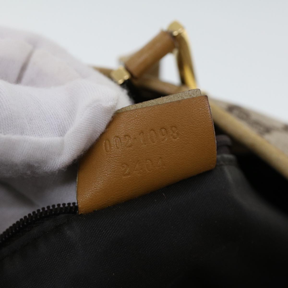 GUCCI GG Canvas Hand Bag Canvas Leather Beige Brown 53661