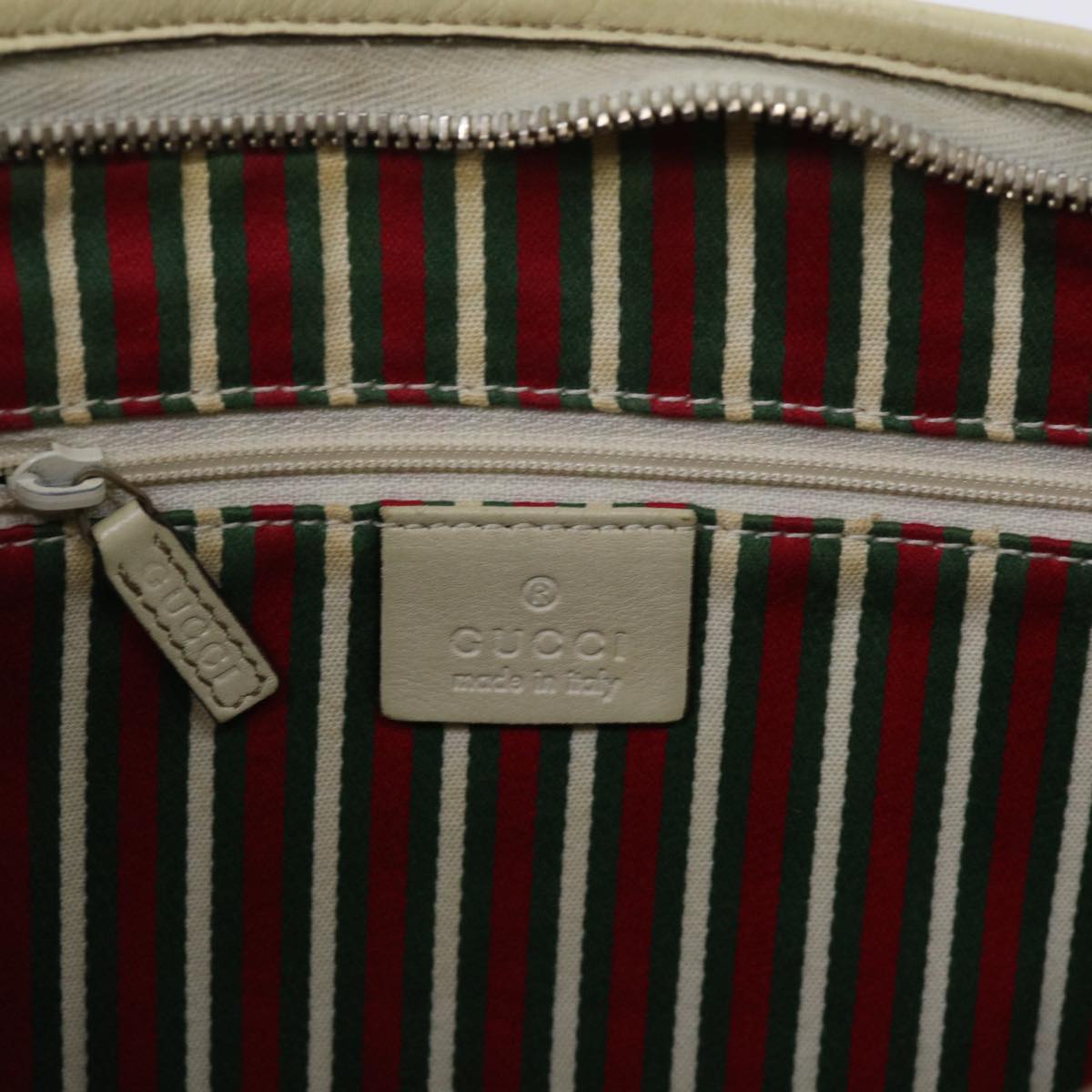 GUCCI GG Canvas Shoulder Bag Beige White 53663