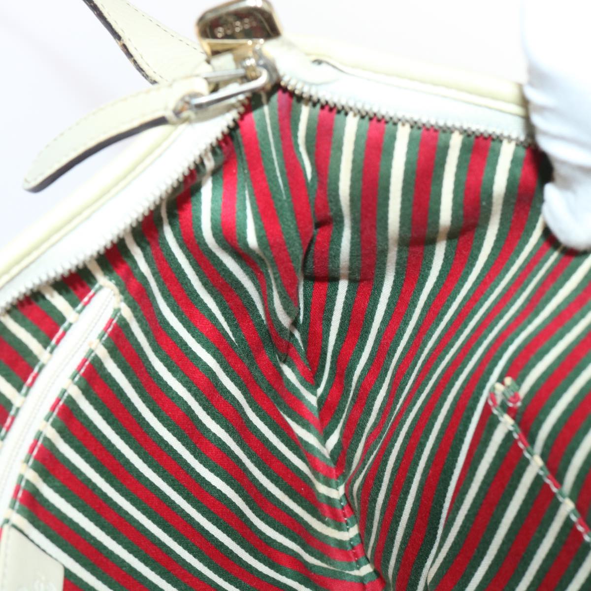 GUCCI GG Canvas Shoulder Bag Beige White 53663