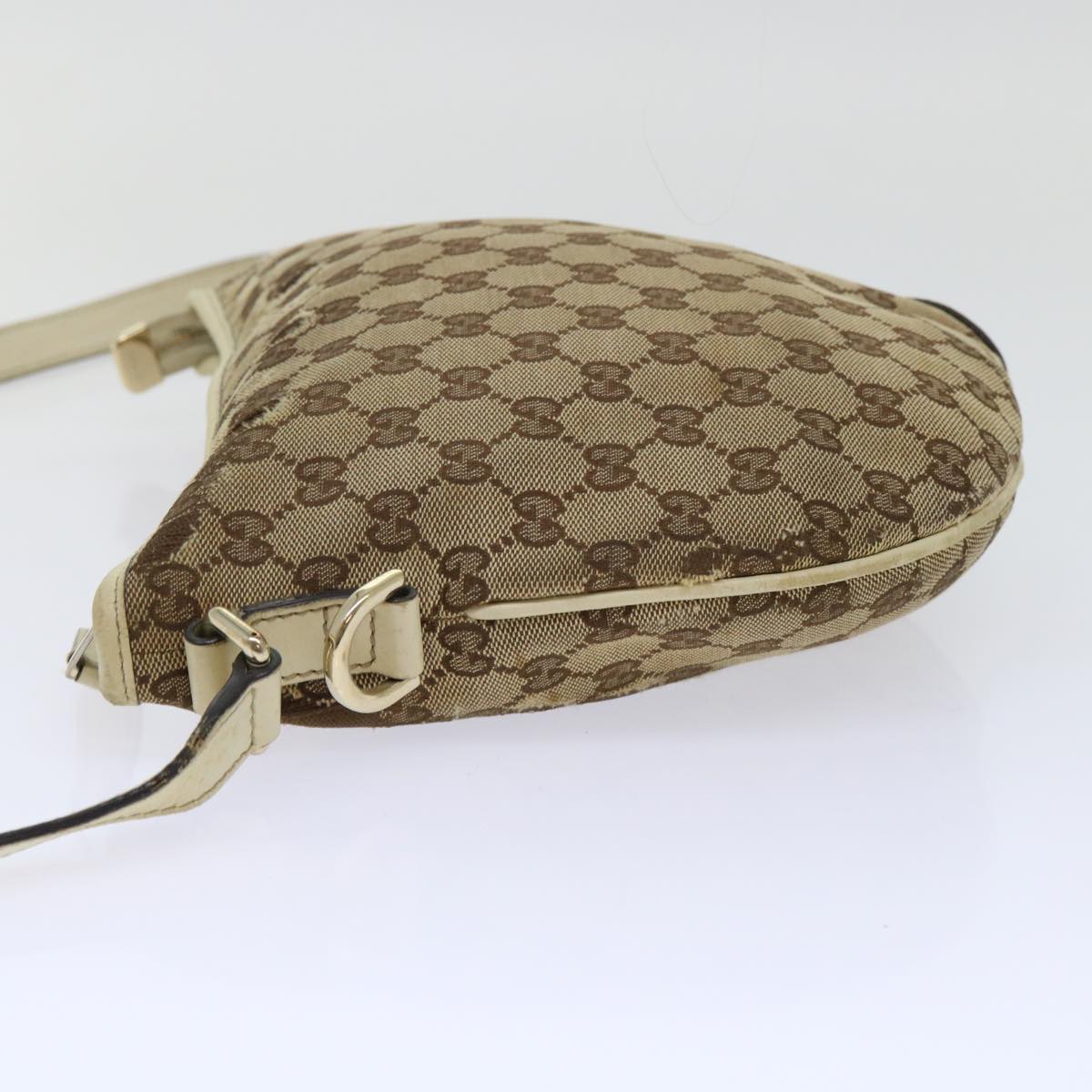 GUCCI GG Canvas Shoulder Bag Beige White 53663