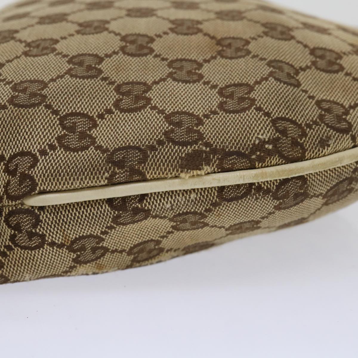 GUCCI GG Canvas Shoulder Bag Beige White 53663