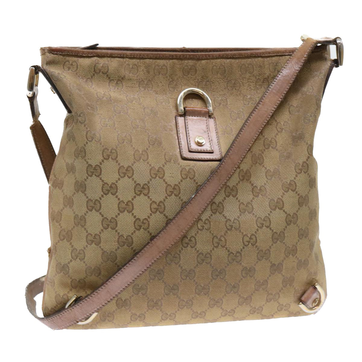 GUCCI GG Canvas Shoulder Bag Gold 53664