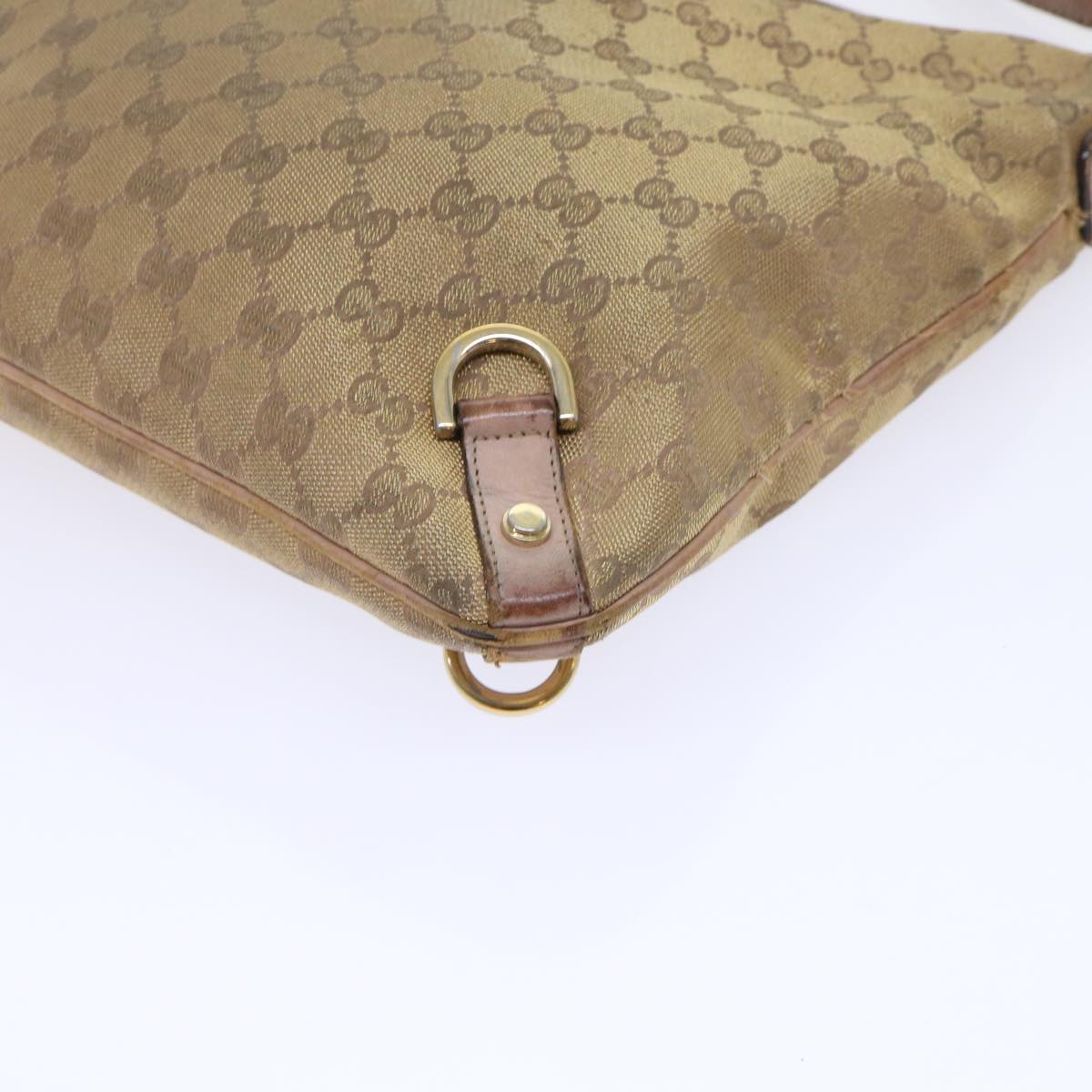 GUCCI GG Canvas Shoulder Bag Gold 53664