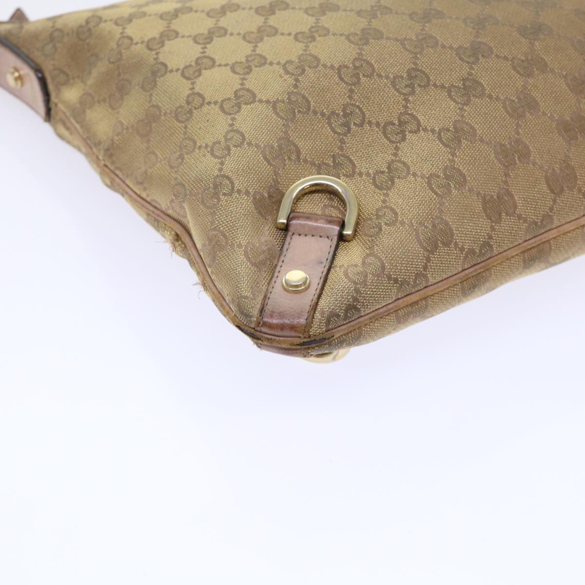 GUCCI GG Canvas Shoulder Bag Gold 53664
