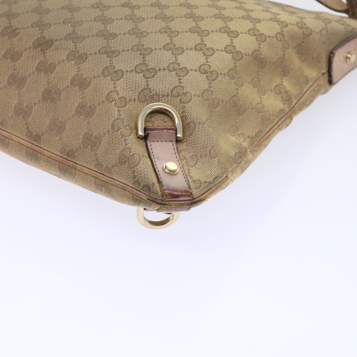 GUCCI GG Canvas Shoulder Bag Gold 53664