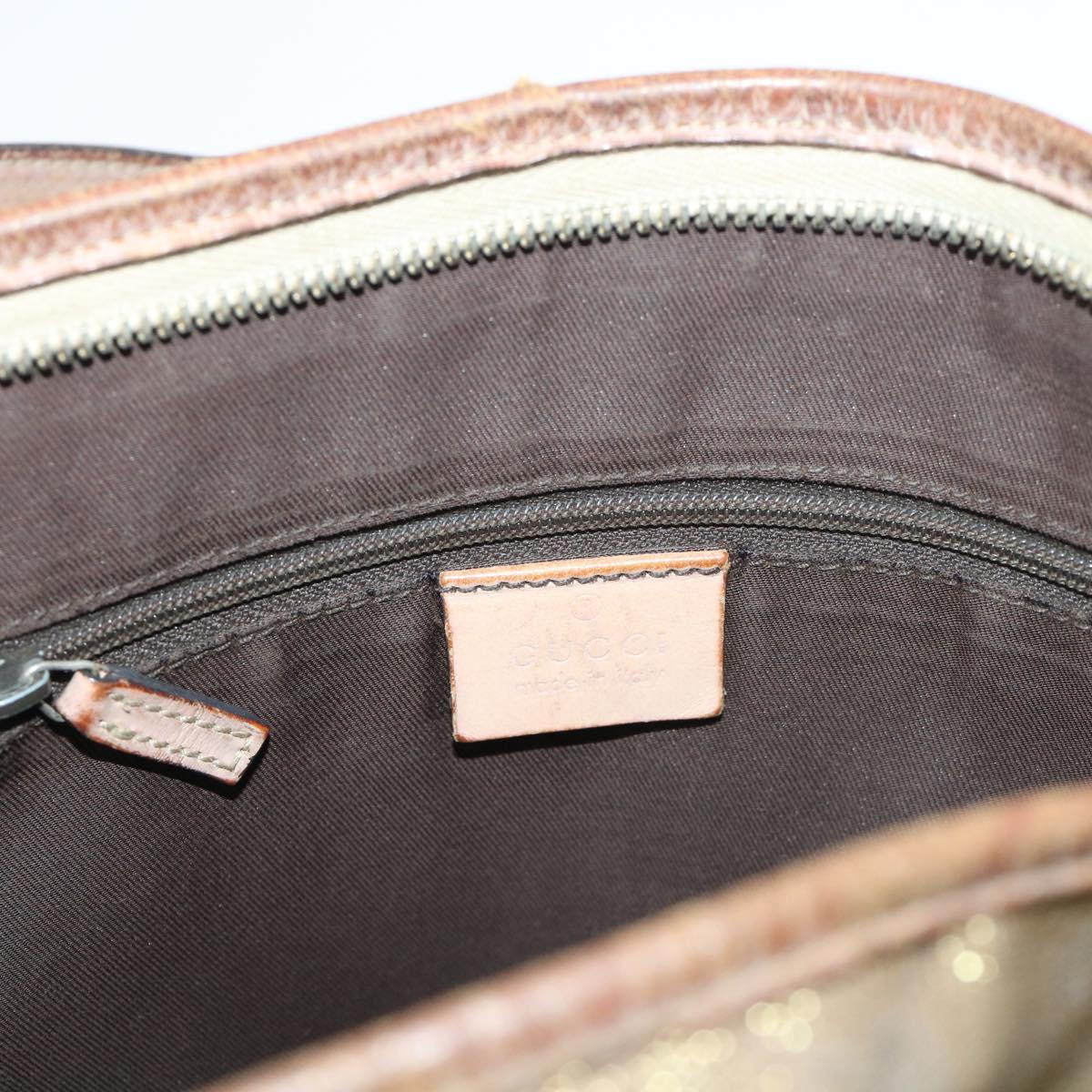 GUCCI GG Canvas Shoulder Bag Gold 53664
