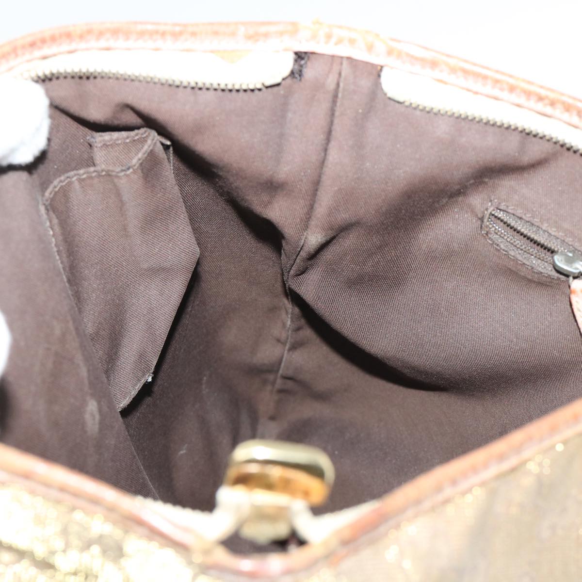 GUCCI GG Canvas Shoulder Bag Gold 53664