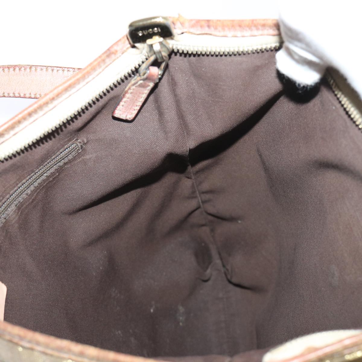GUCCI GG Canvas Shoulder Bag Gold 53664