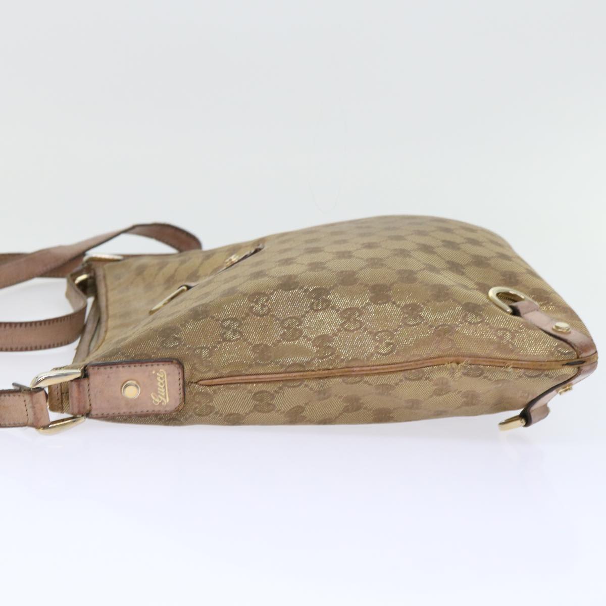 GUCCI GG Canvas Shoulder Bag Gold 53664