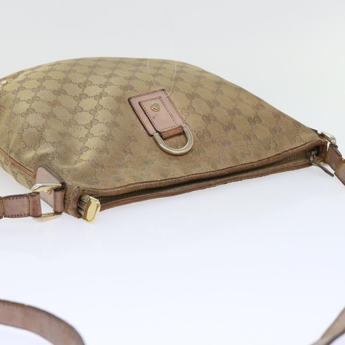 GUCCI GG Canvas Shoulder Bag Gold 53664