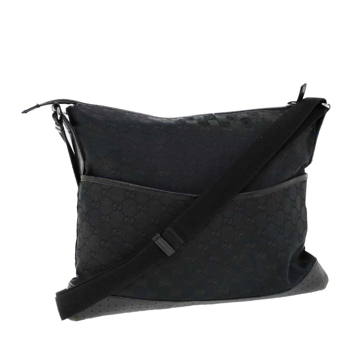 GUCCI GG Canvas Shoulder Bag Black 53665