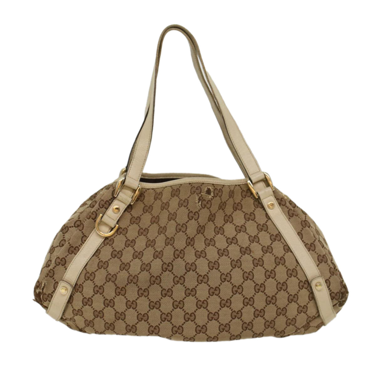 GUCCI GG Canvas Tote Bag Beige White 53667