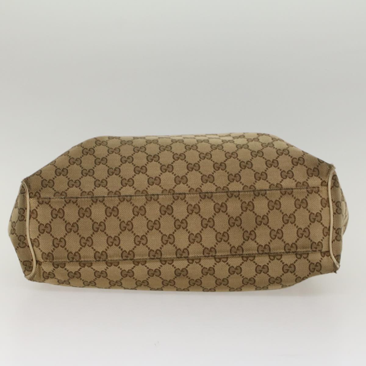 GUCCI GG Canvas Hand Bag Beige White 53669