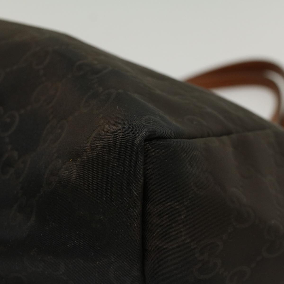 GUCCI GG Canvas Tote Bag Nylon Brown 53670