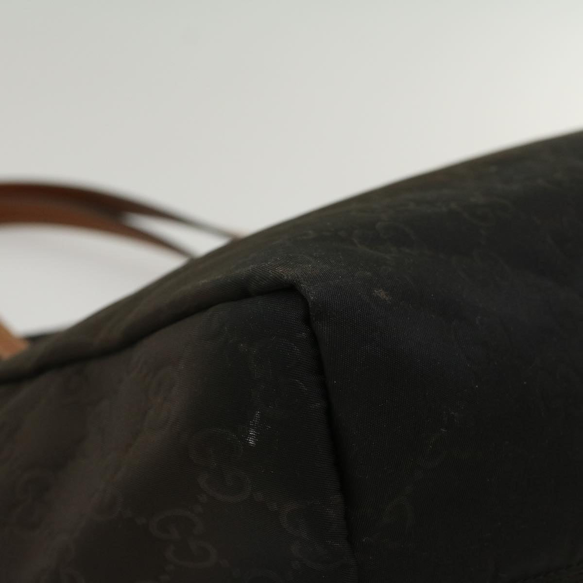 GUCCI GG Canvas Tote Bag Nylon Brown 53670