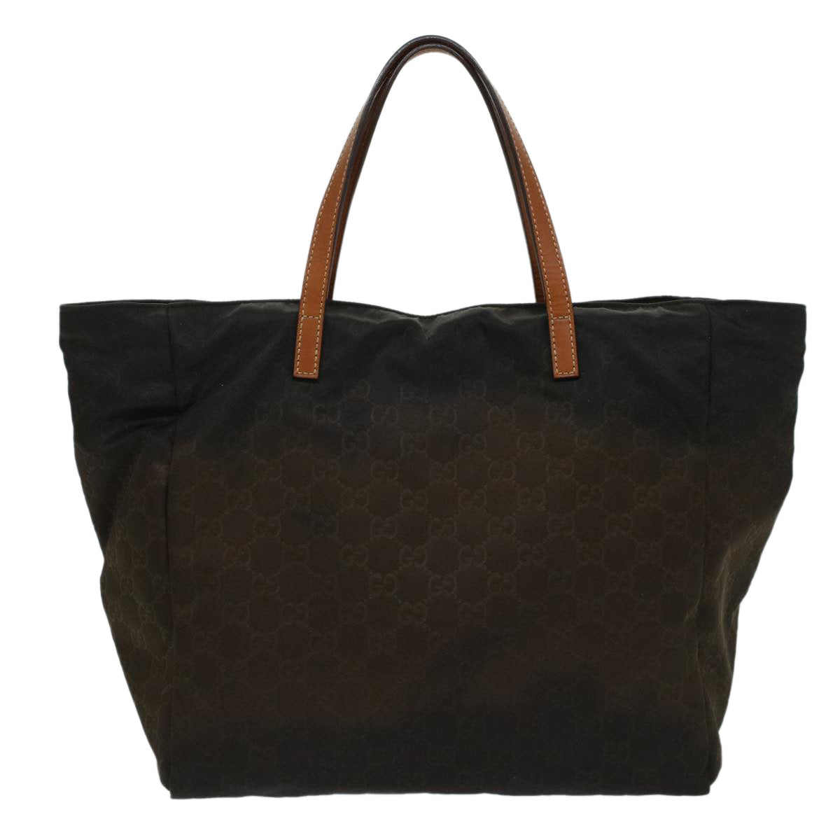 GUCCI GG Canvas Tote Bag Nylon Brown 53670