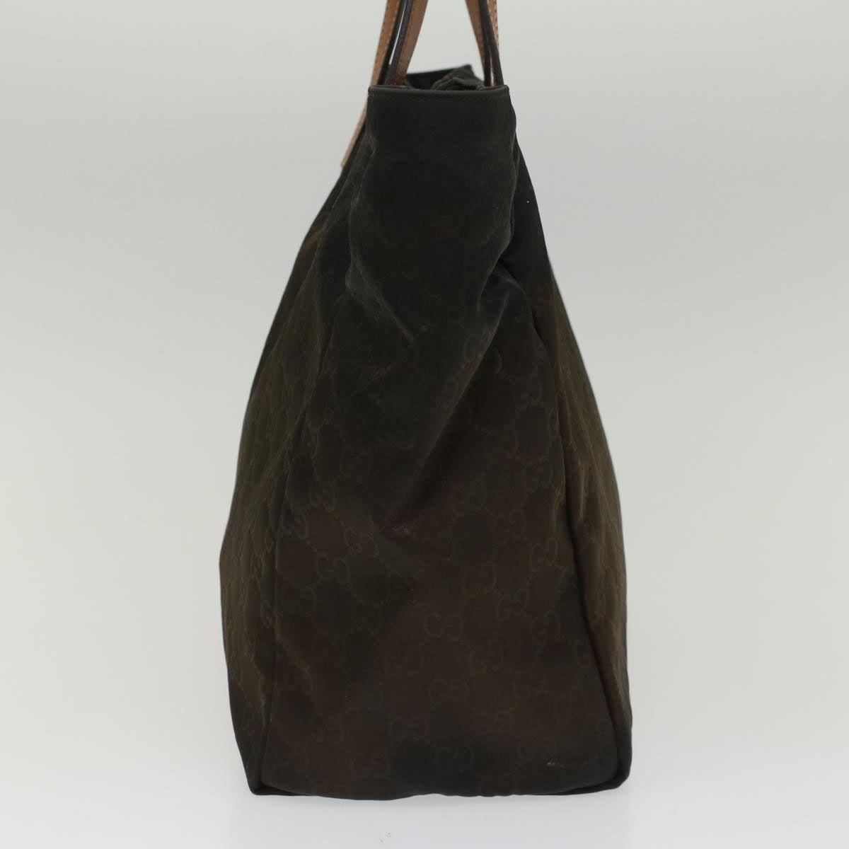 GUCCI GG Canvas Tote Bag Nylon Brown 53670