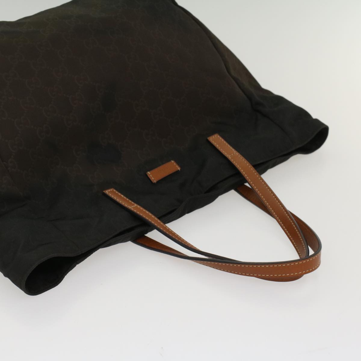 GUCCI GG Canvas Tote Bag Nylon Brown 53670