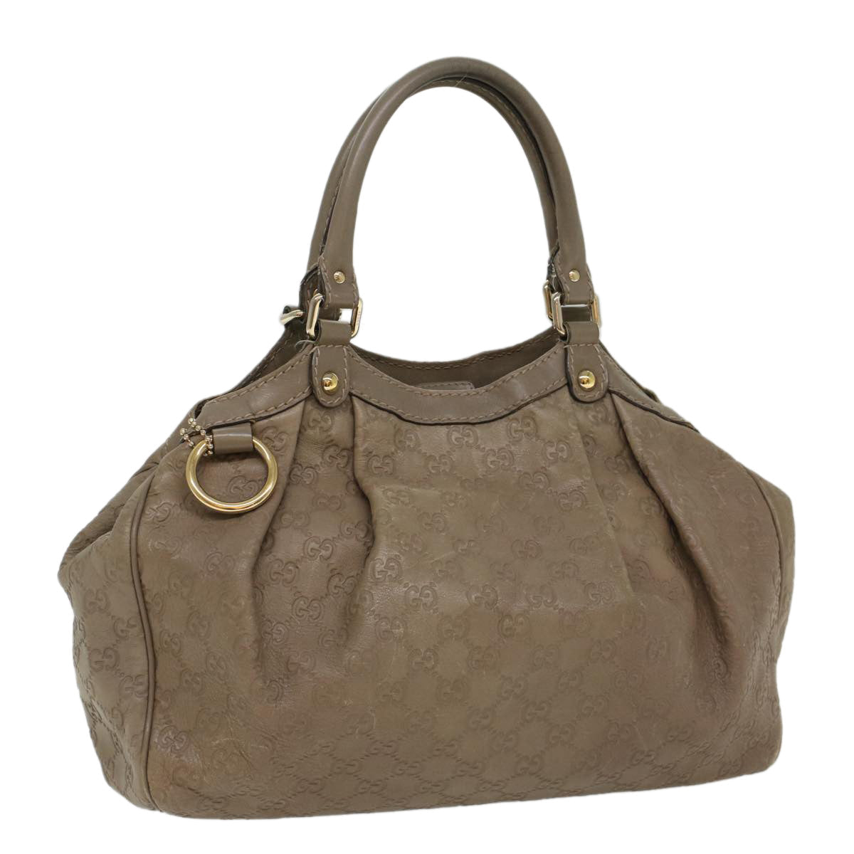 GUCCI Guccissima GG Canvas Hand Bag Leather Gray 53672