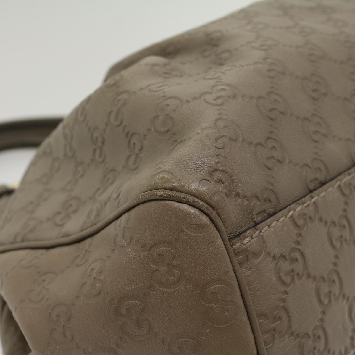 GUCCI Guccissima GG Canvas Hand Bag Leather Gray 53672