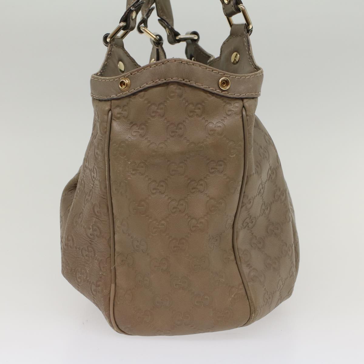 GUCCI Guccissima GG Canvas Hand Bag Leather Gray 53672