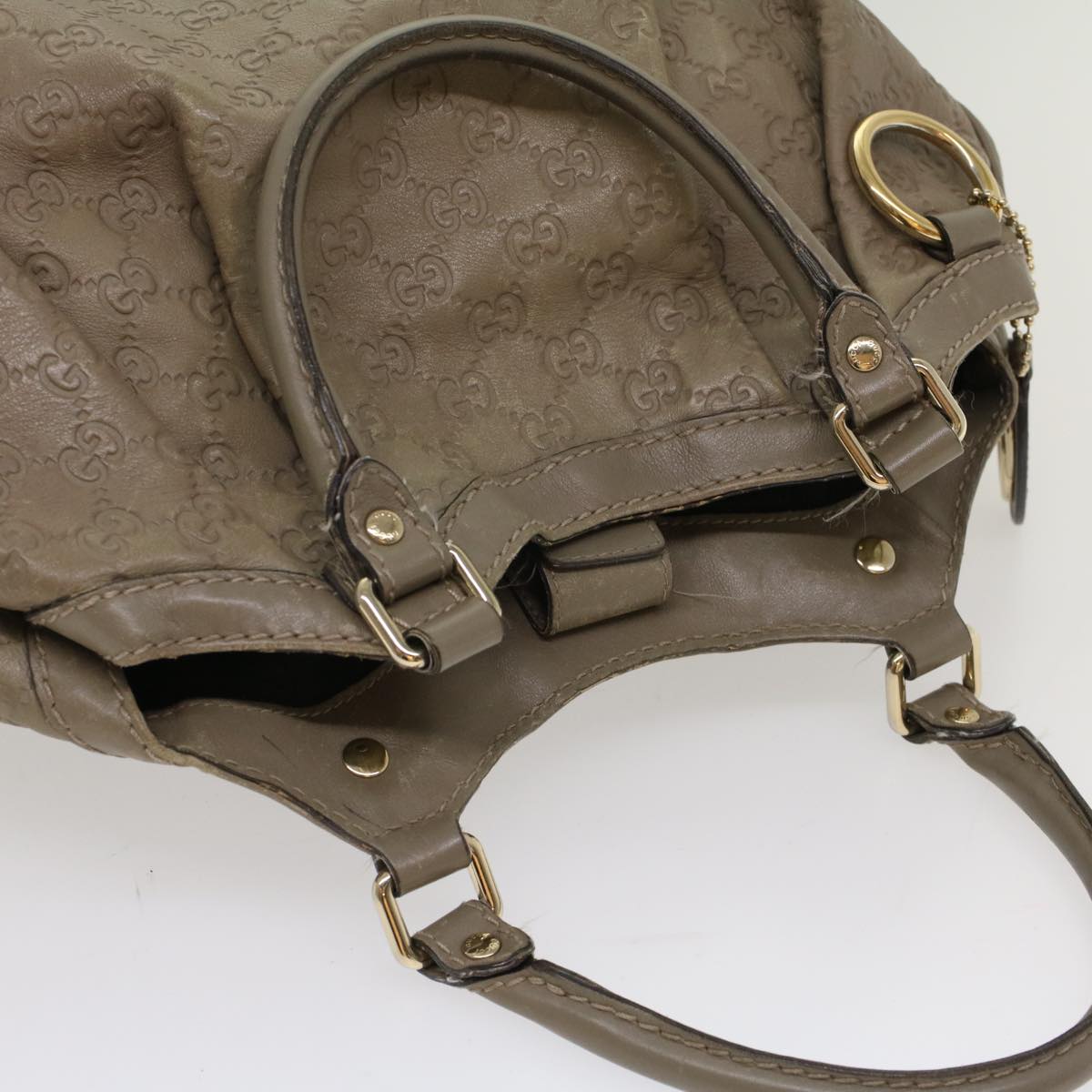GUCCI Guccissima GG Canvas Hand Bag Leather Gray 53672