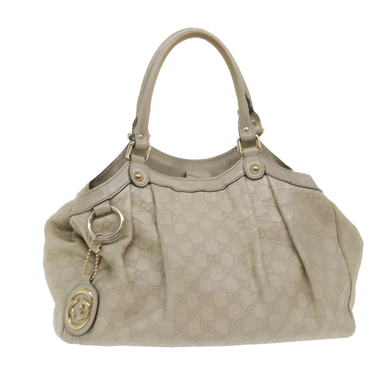 GUCCI Guccissima GG Canvas Hand Bag Leather Cream Beige 53673