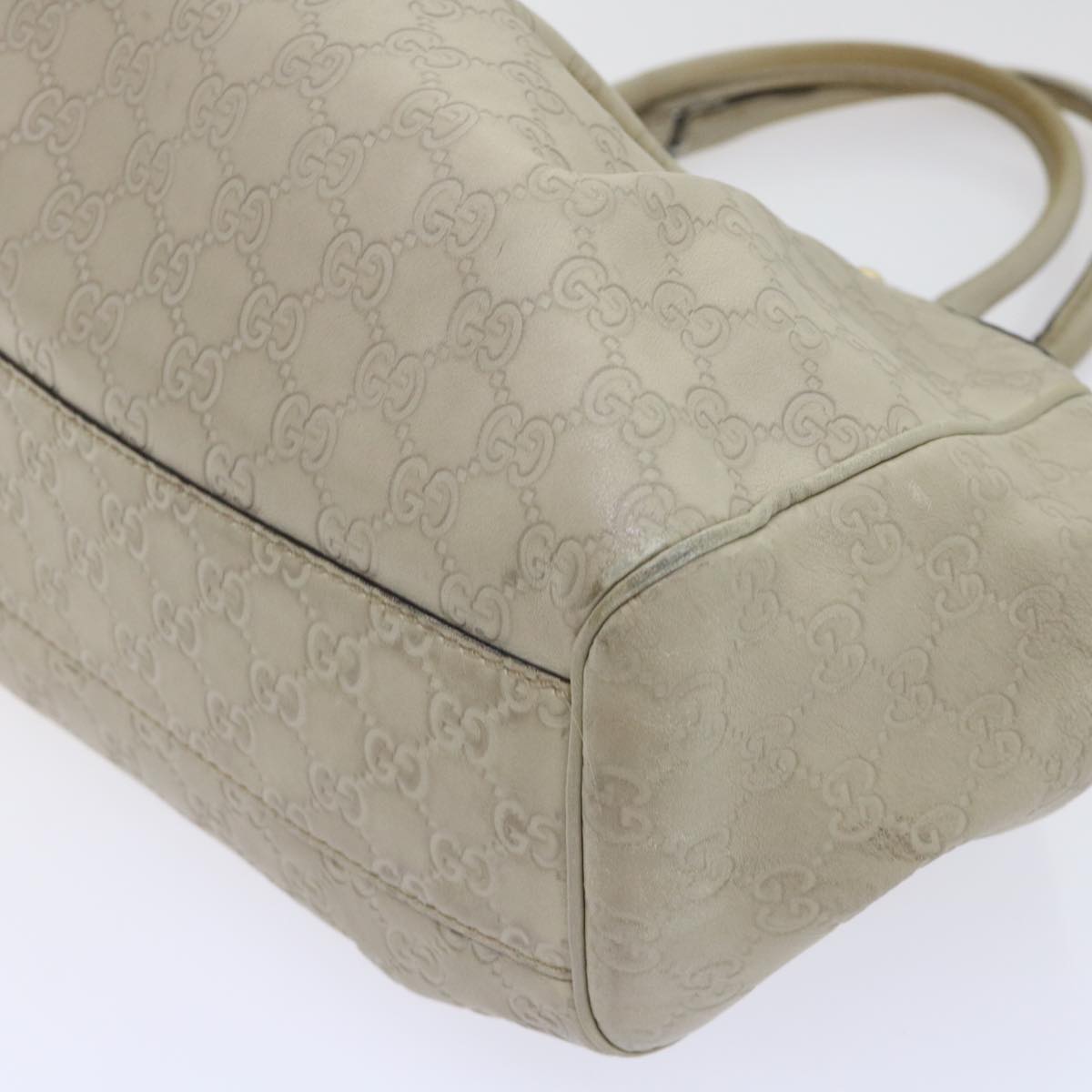 GUCCI Guccissima GG Canvas Hand Bag Leather Cream Beige 53673