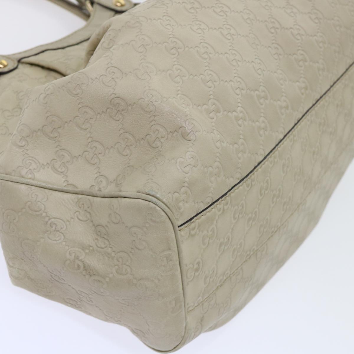 GUCCI Guccissima GG Canvas Hand Bag Leather Cream Beige 53673