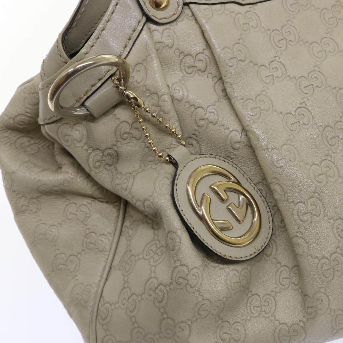 GUCCI Guccissima GG Canvas Hand Bag Leather Cream Beige 53673