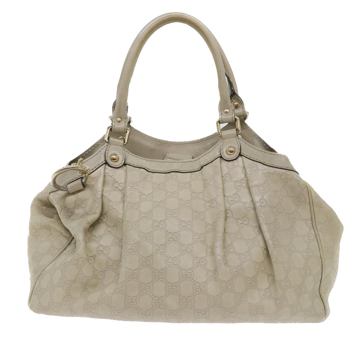 GUCCI Guccissima GG Canvas Hand Bag Leather Cream Beige 53673