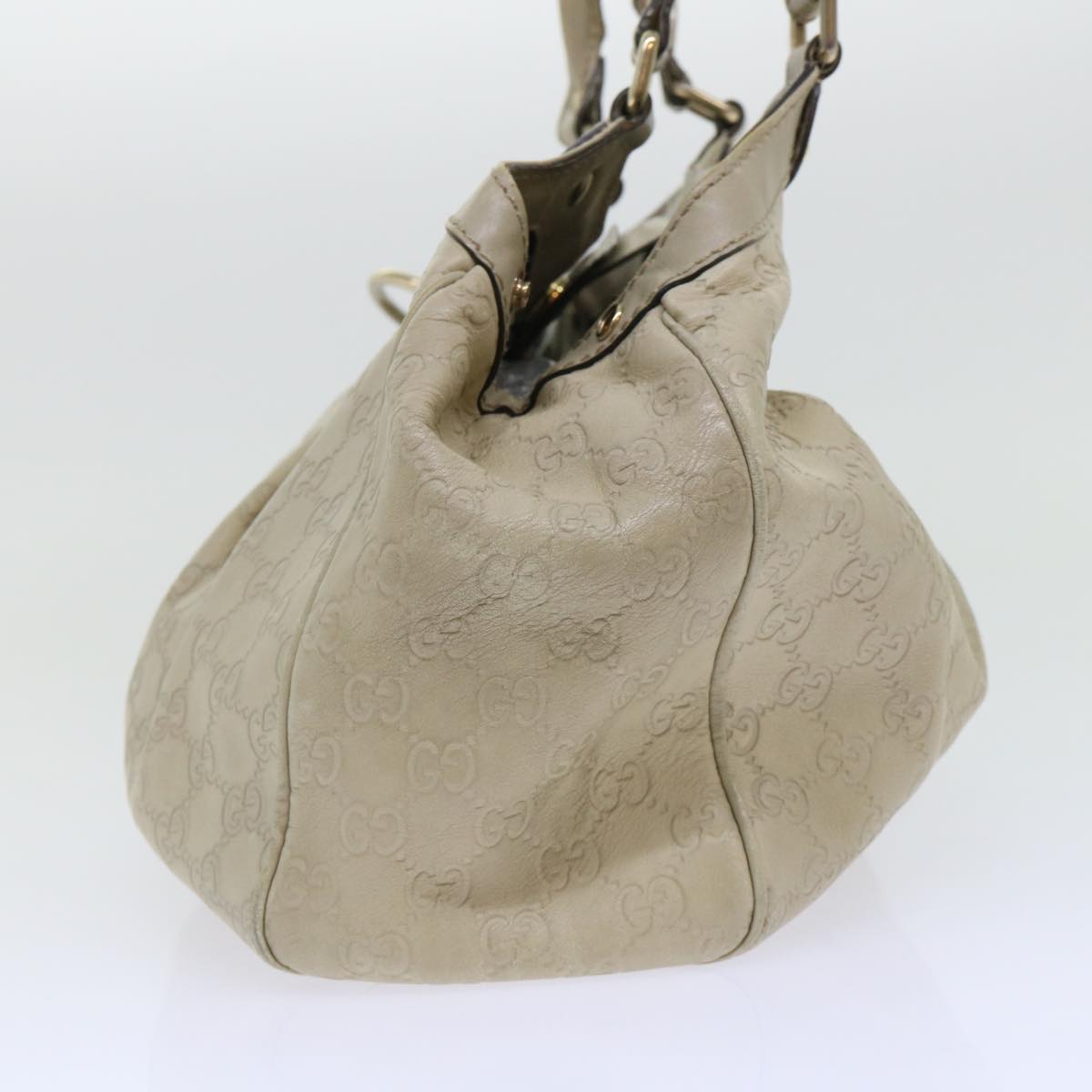 GUCCI Guccissima GG Canvas Hand Bag Leather Cream Beige 53673