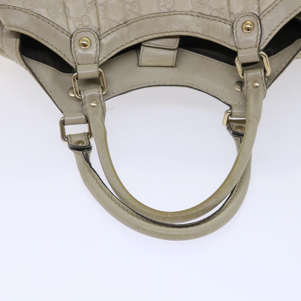 GUCCI Guccissima GG Canvas Hand Bag Leather Cream Beige 53673