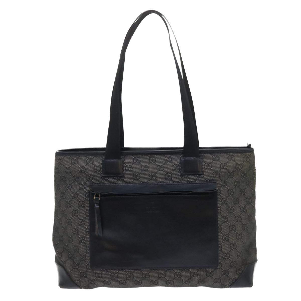 GUCCI GG Canvas Tote Bag Canvas Leather Black 53674