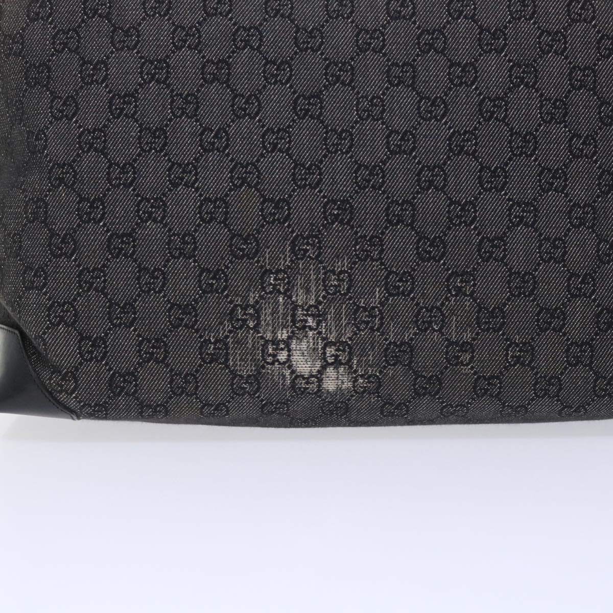 GUCCI GG Canvas Tote Bag Canvas Leather Black 53674