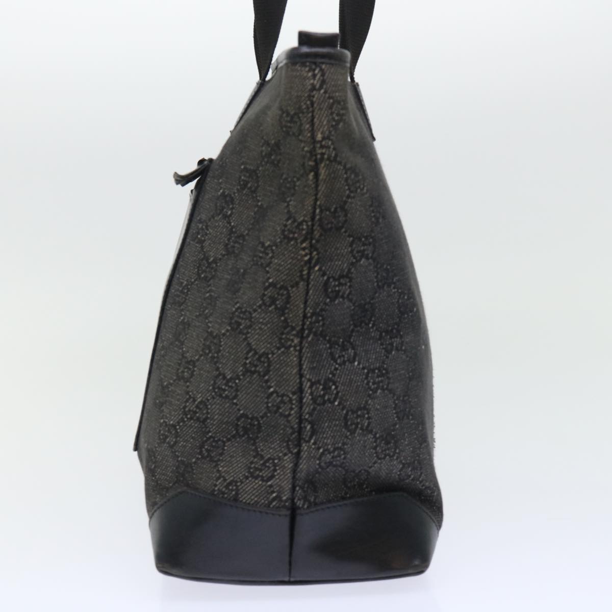 GUCCI GG Canvas Tote Bag Canvas Leather Black 53674