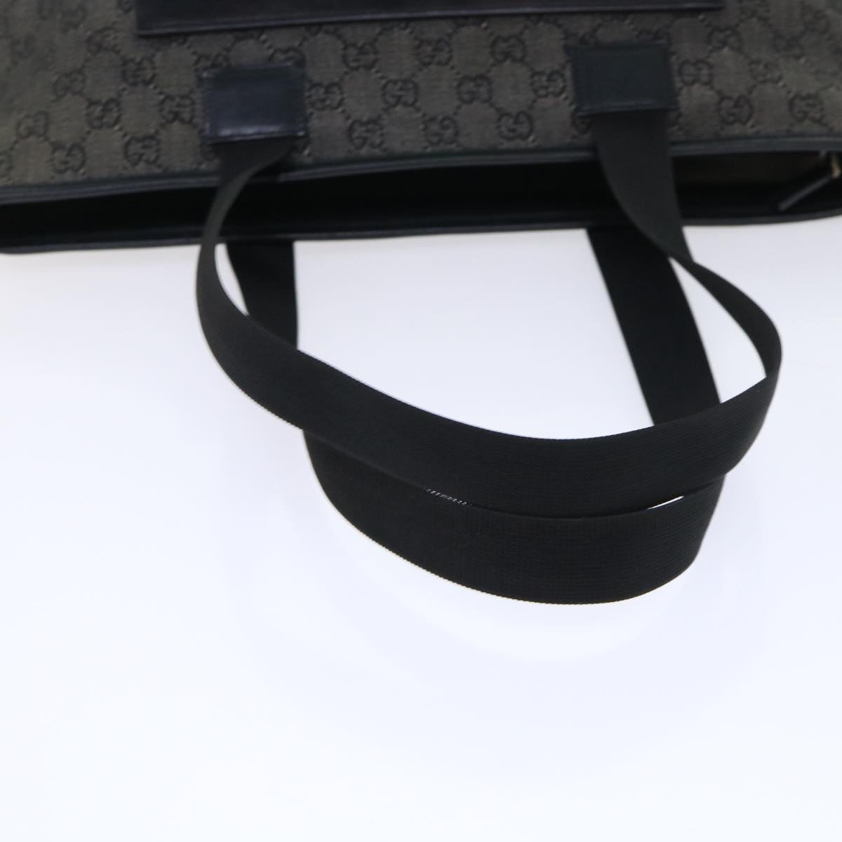 GUCCI GG Canvas Tote Bag Canvas Leather Black 53674