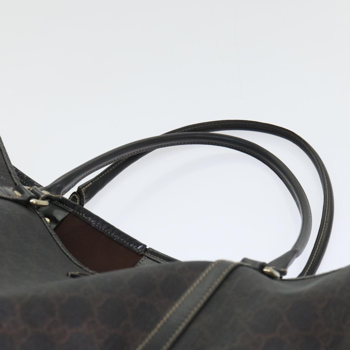 GUCCI GG Canvas Tote Bag PVC Leather Brown 53675