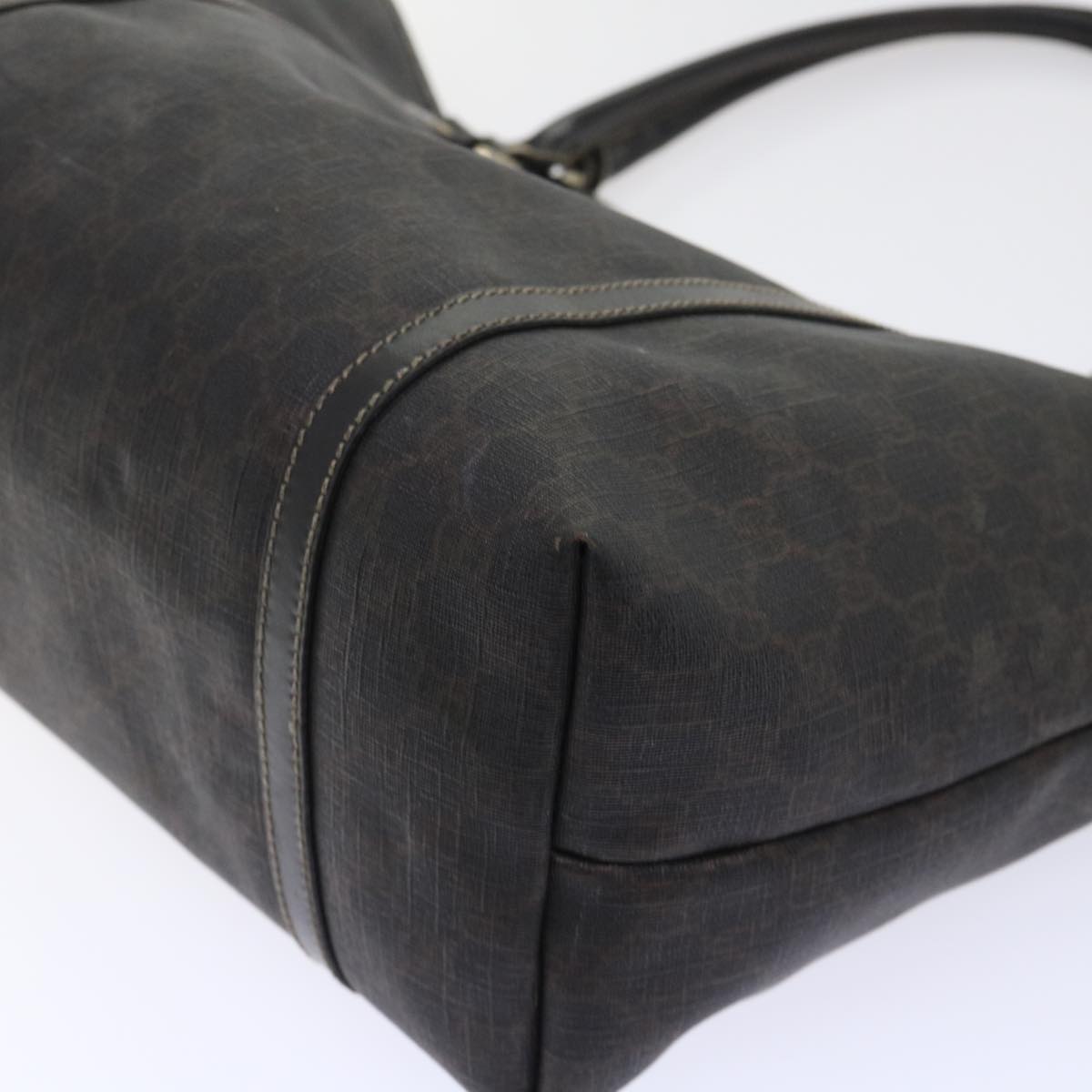 GUCCI GG Canvas Tote Bag PVC Leather Brown 53675