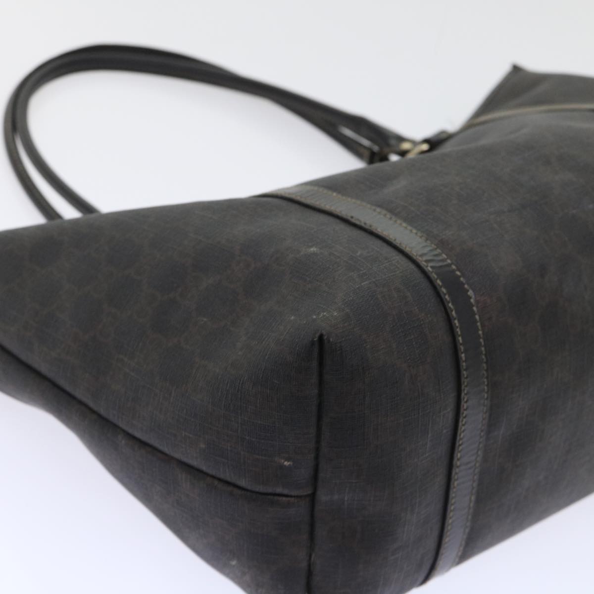 GUCCI GG Canvas Tote Bag PVC Leather Brown 53675
