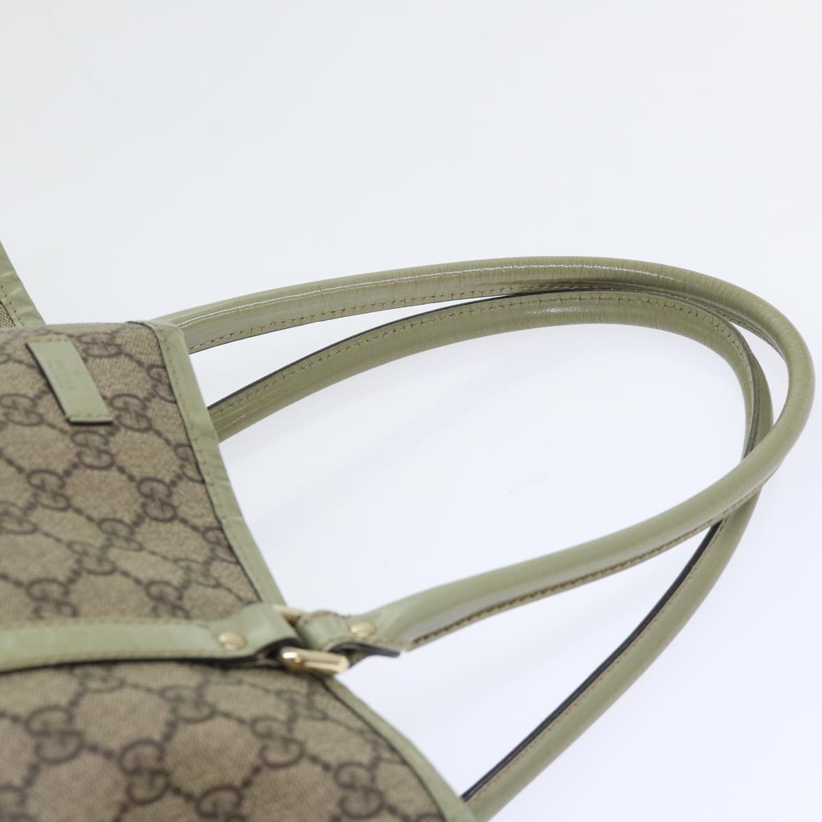 GUCCI GG Canvas Tote Bag PVC Leather Beige 53677