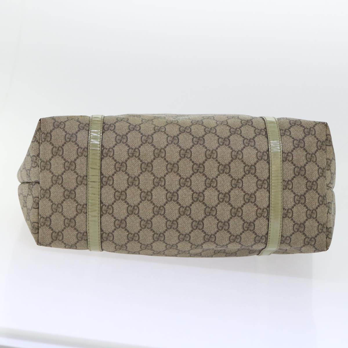 GUCCI GG Canvas Tote Bag PVC Leather Beige 53677