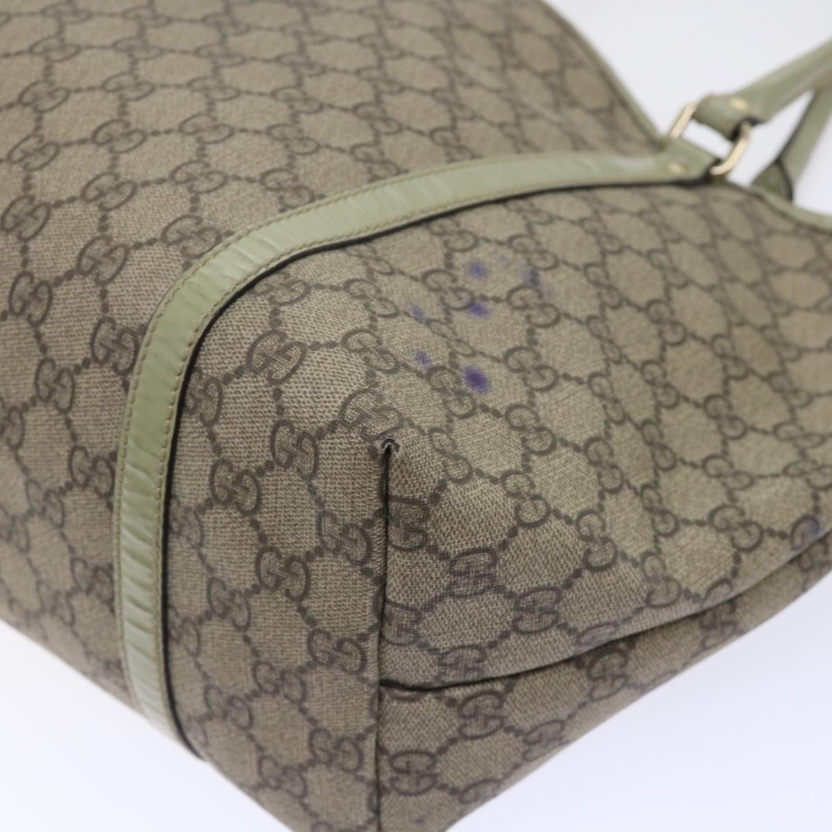 GUCCI GG Canvas Tote Bag PVC Leather Beige 53677