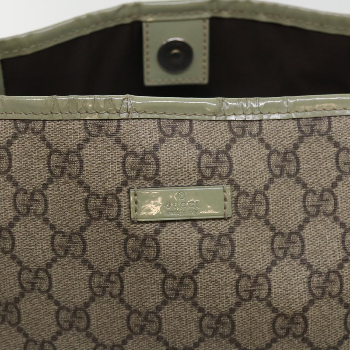 GUCCI GG Canvas Tote Bag PVC Leather Beige 53677